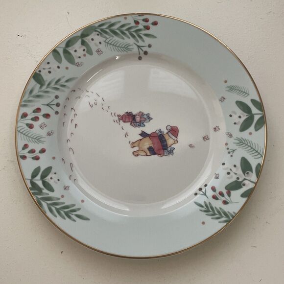 Disney Winnie the‎ Pooh & Piglet 10.5" Dinner Plate Christmas REPLACEMENT PIECE - Picture 8 of 8